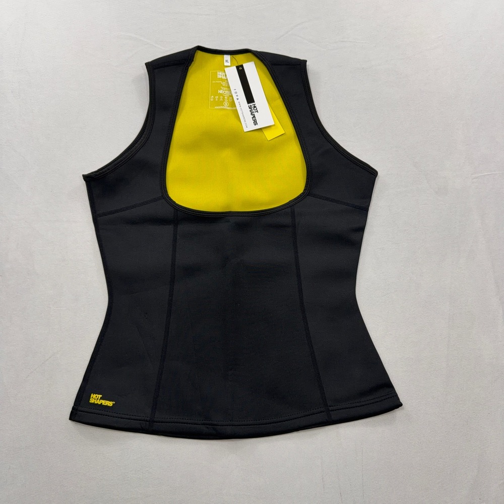 Hot Shapers Vest Neotex‎ Sweat Waist Cincher Black Yellow Women XL NWT